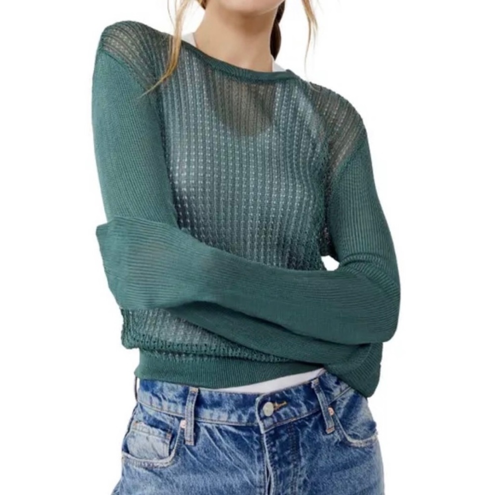 Free People H2O Crewneck Sweater in Jaded Size Small NWT